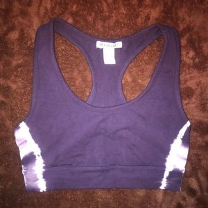 Forever 21 Cotton Tie-Dye Purple Sports Bra size S